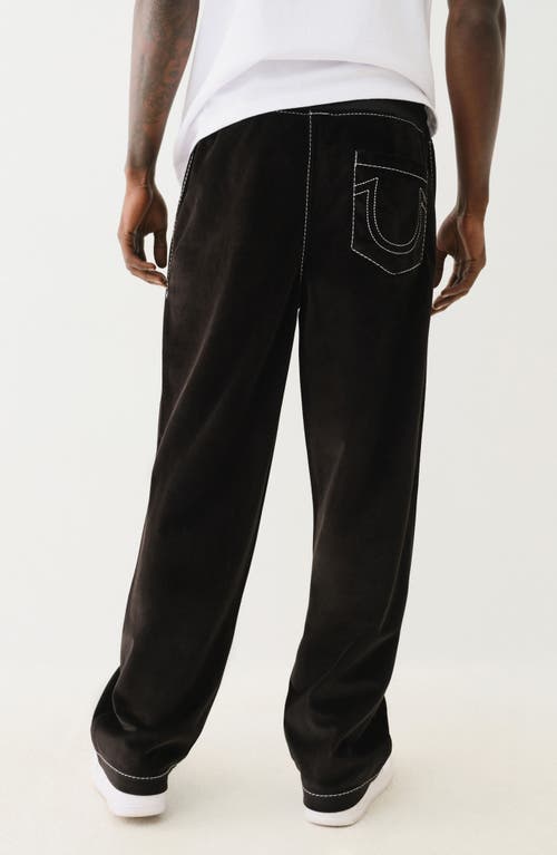 True Religion Velvet Big T Pants In Jet Black/shiny Nickel