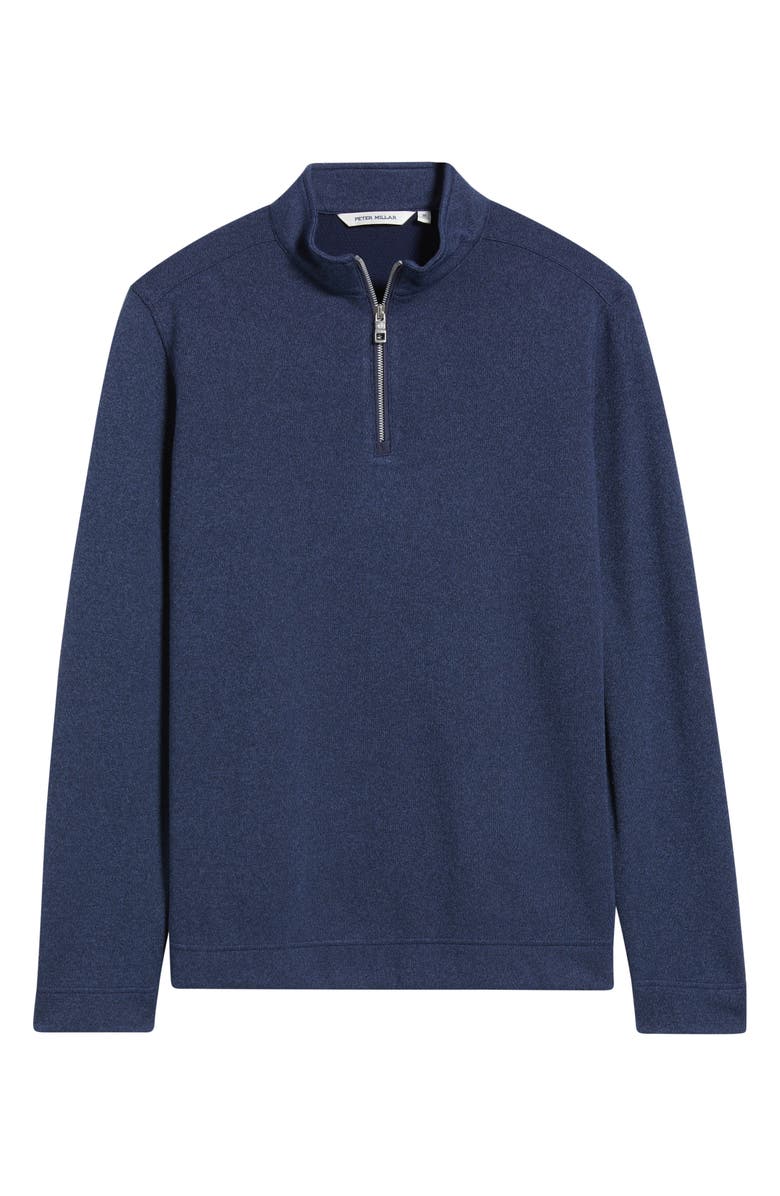 Peter Millar Crown Sweater Fleece Quarter Zip Pullover, Alternate, color, Navy