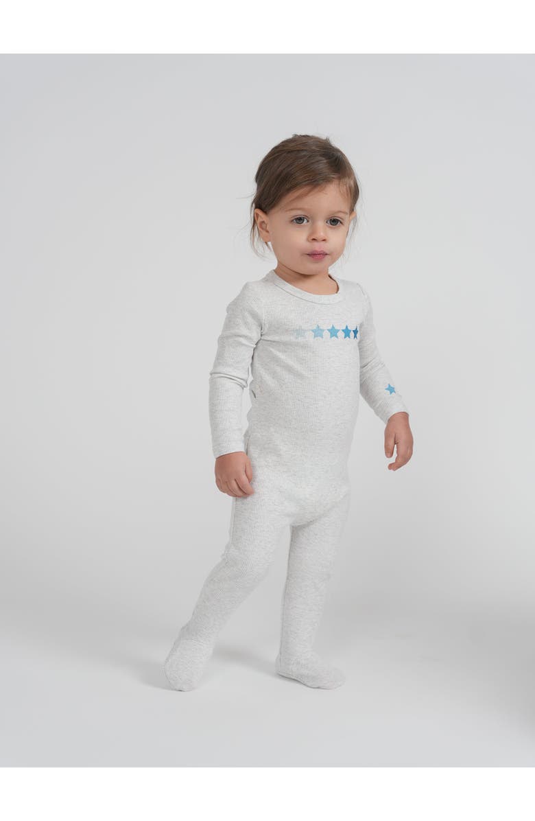 Mocha Rib Knit Romper with Star Print, Alternate, color, Light Grey Mix/Blue