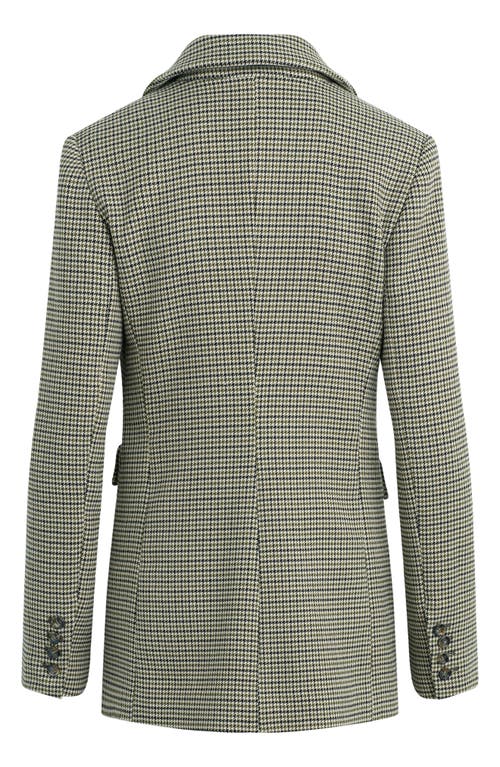 Favorite Daughter The Phoebe Houndstooth Double Breasted Blazer In Green