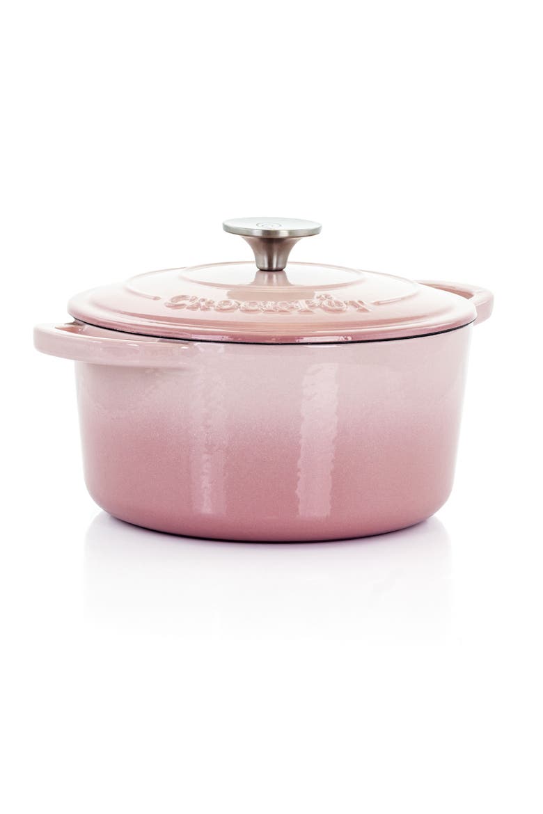 Artisan 2 Piece 3 Quarts Enamled Cast Iron Dutch Oven, Main, color, Blush Pink