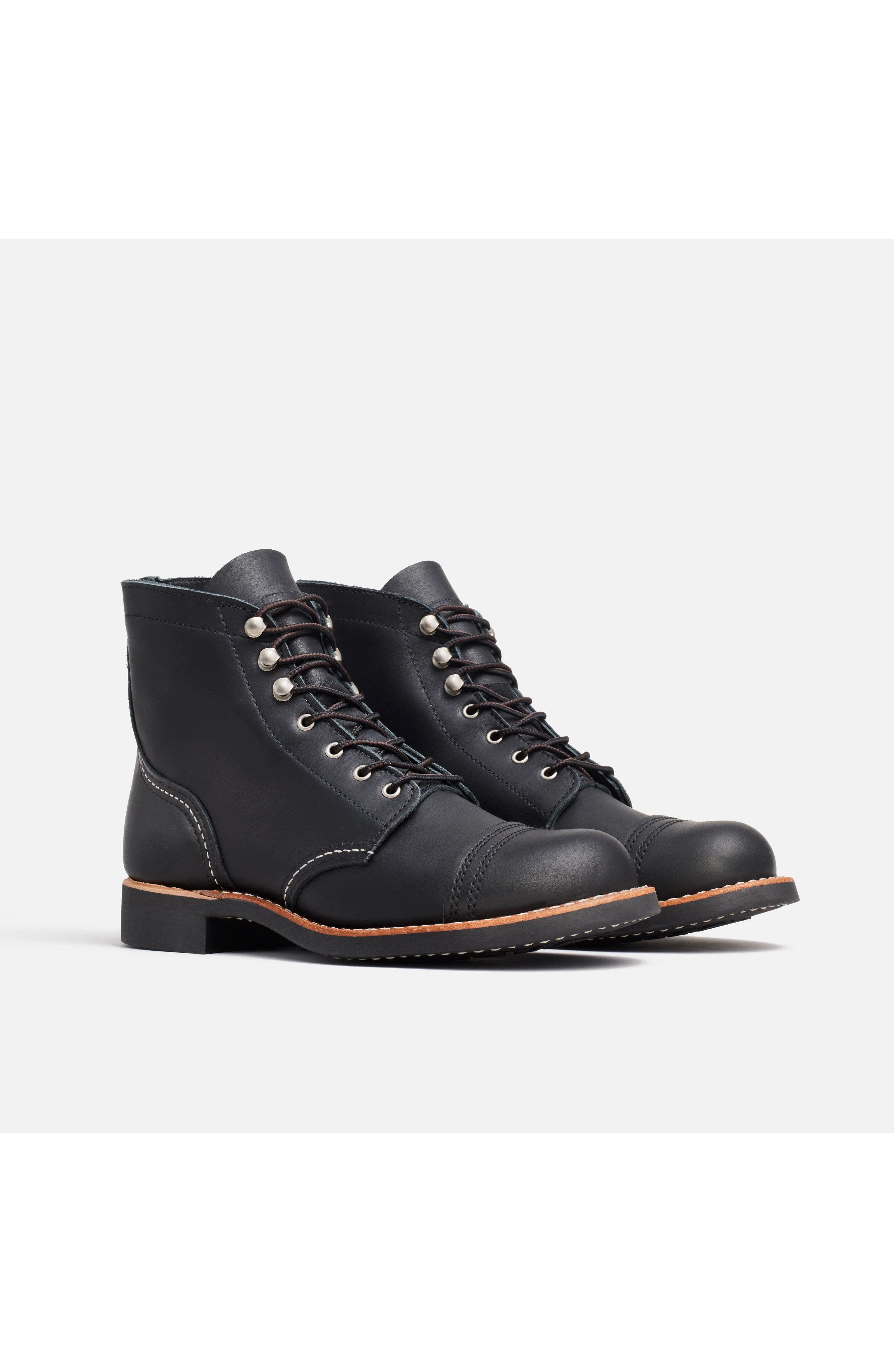 Red Wing Heritage Iron Ranger<sup>®</sup> Boundary Leather Boot, Alternate, color, Black Boundary