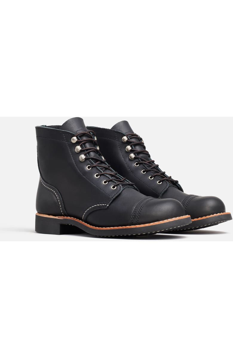 Red Wing Heritage Iron Ranger<sup>®</sup> Boundary Leather Boot, Alternate, color, Black Boundary