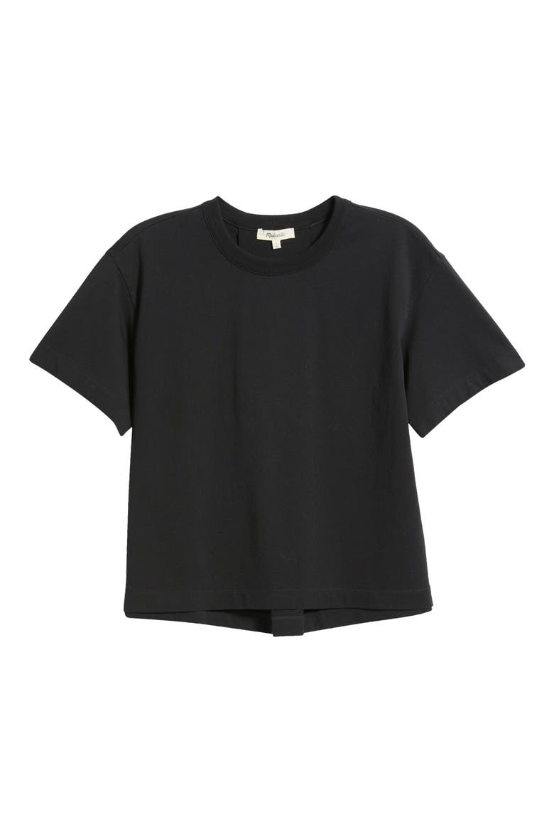 Back Pleat Classic T-Shirt, Alternate, color, JET BLACK