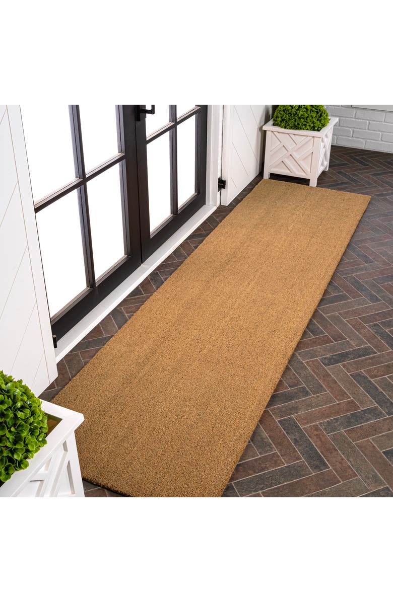 JONATHAN Y Peater Classic Casual Commerical Natural Coir Mat Indoor/Outdoor, Alternate, color, Light Brown