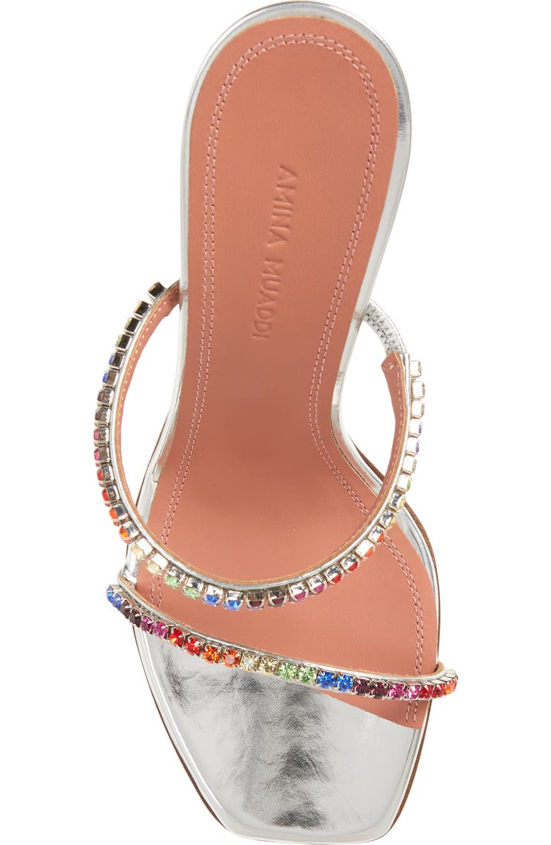 Amina Muaddi Gilda Crystal Sandal, Alternate, color,