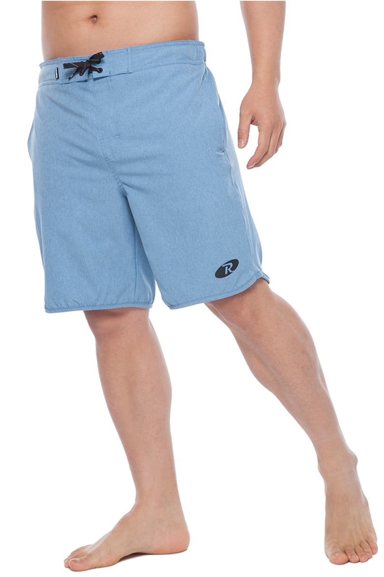 Quick-Dry Stretch Swim Trunks with Adjustable Waistband, Alternate, color, Light blue