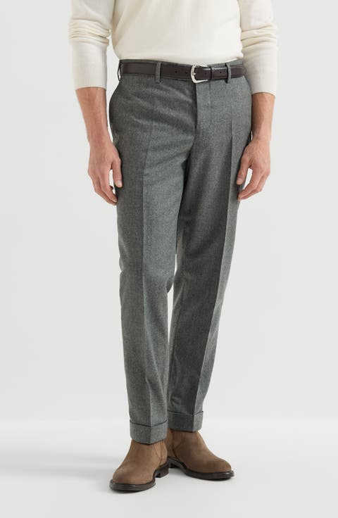Virgin wool flannel Italian fit trousers
