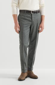 Brunello Cucinelli Virgin wool flannel Italian fit trousers