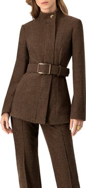 IVONNE Belted High Neck Coat