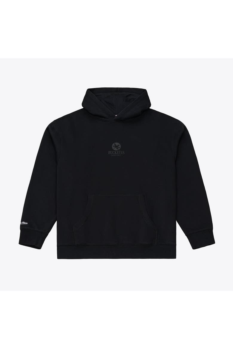 Men's Mitchell & Ness  Black Ohio State Buckeyes Monochrome Icon Fleece Hoodie, Main, color, Black