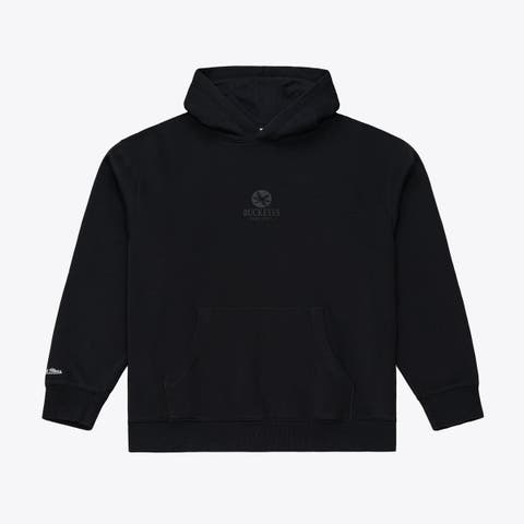 Men's Mitchell & Ness  Black Ohio State Buckeyes Monochrome Icon Fleece Hoodie