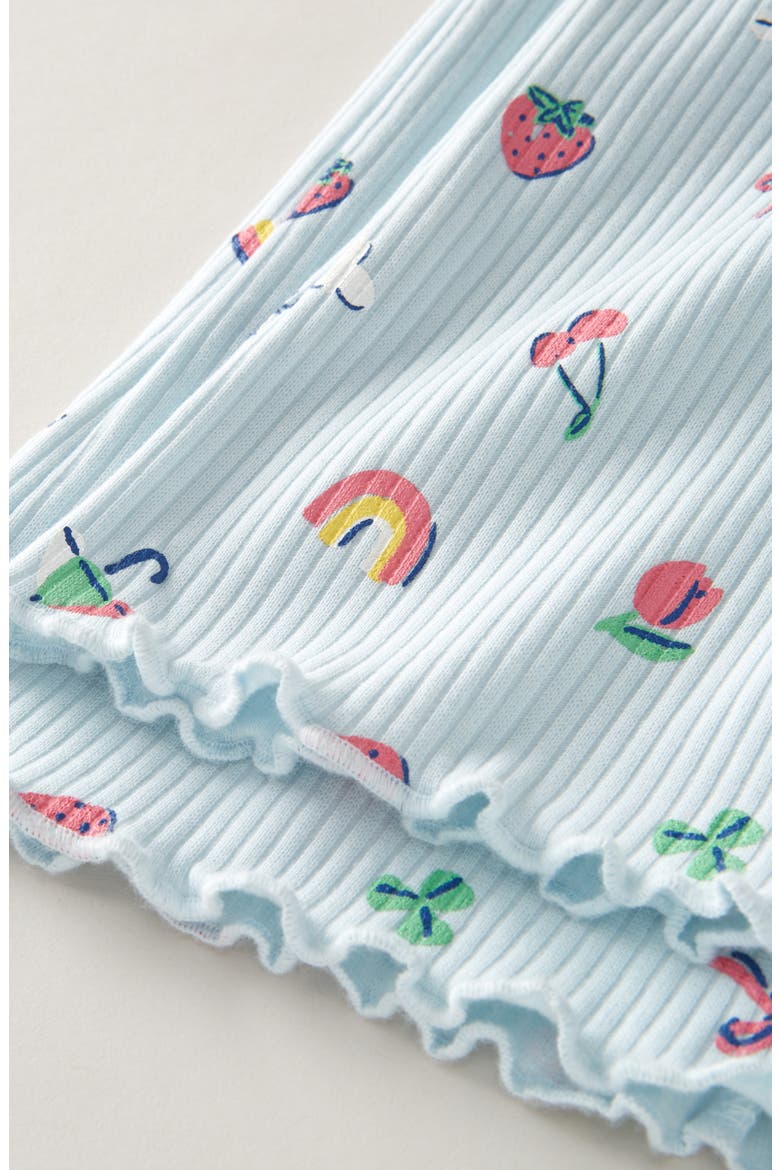 Kids' Rib Print Flare Leggings, Alternate, color, BLUE DELICATE RAINY DAY