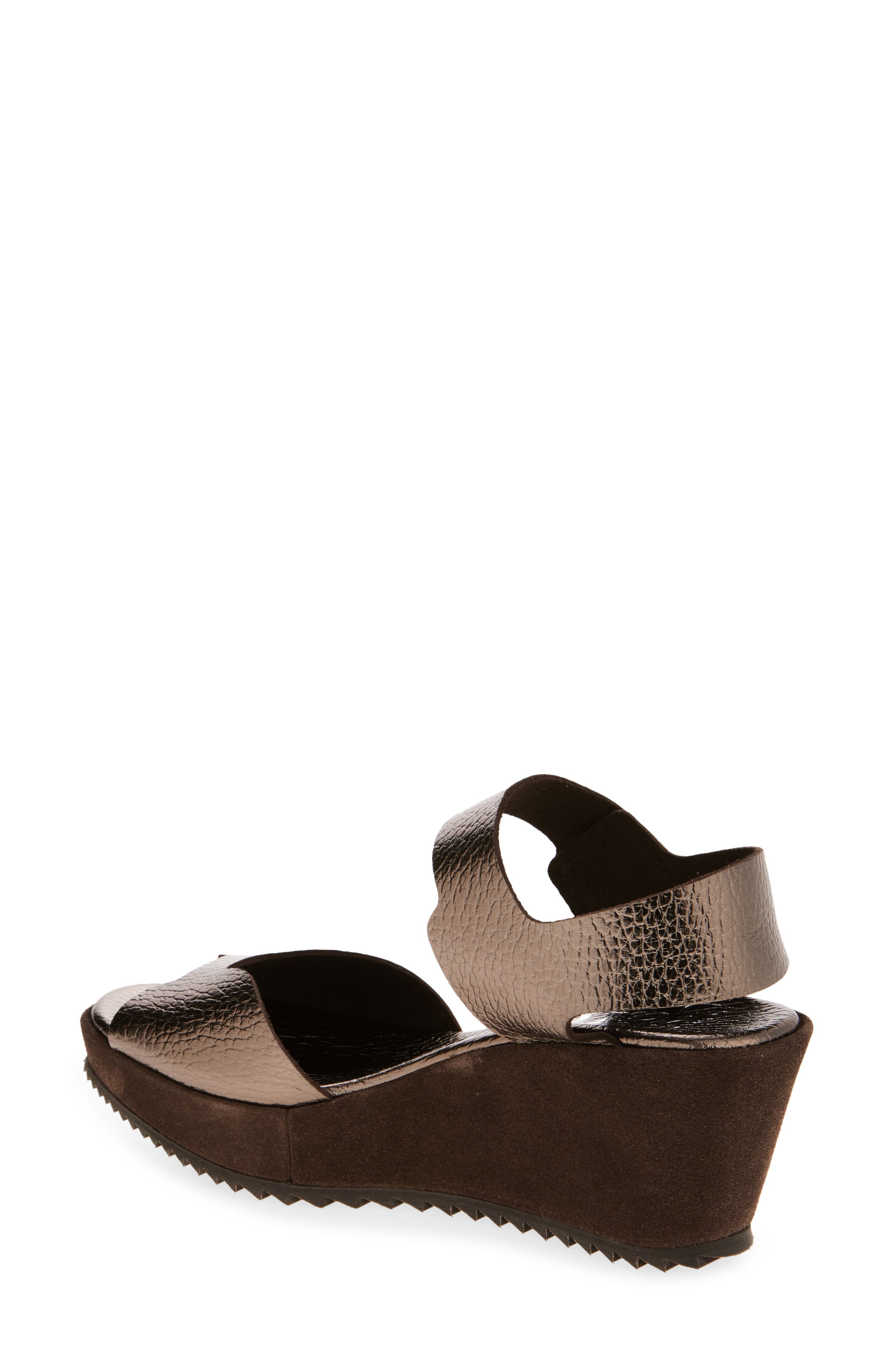 Pedro Garcia Fama Water Resistant Ankle Strap Platform Sandal, Alternate, color, Cafe Cervo Lame