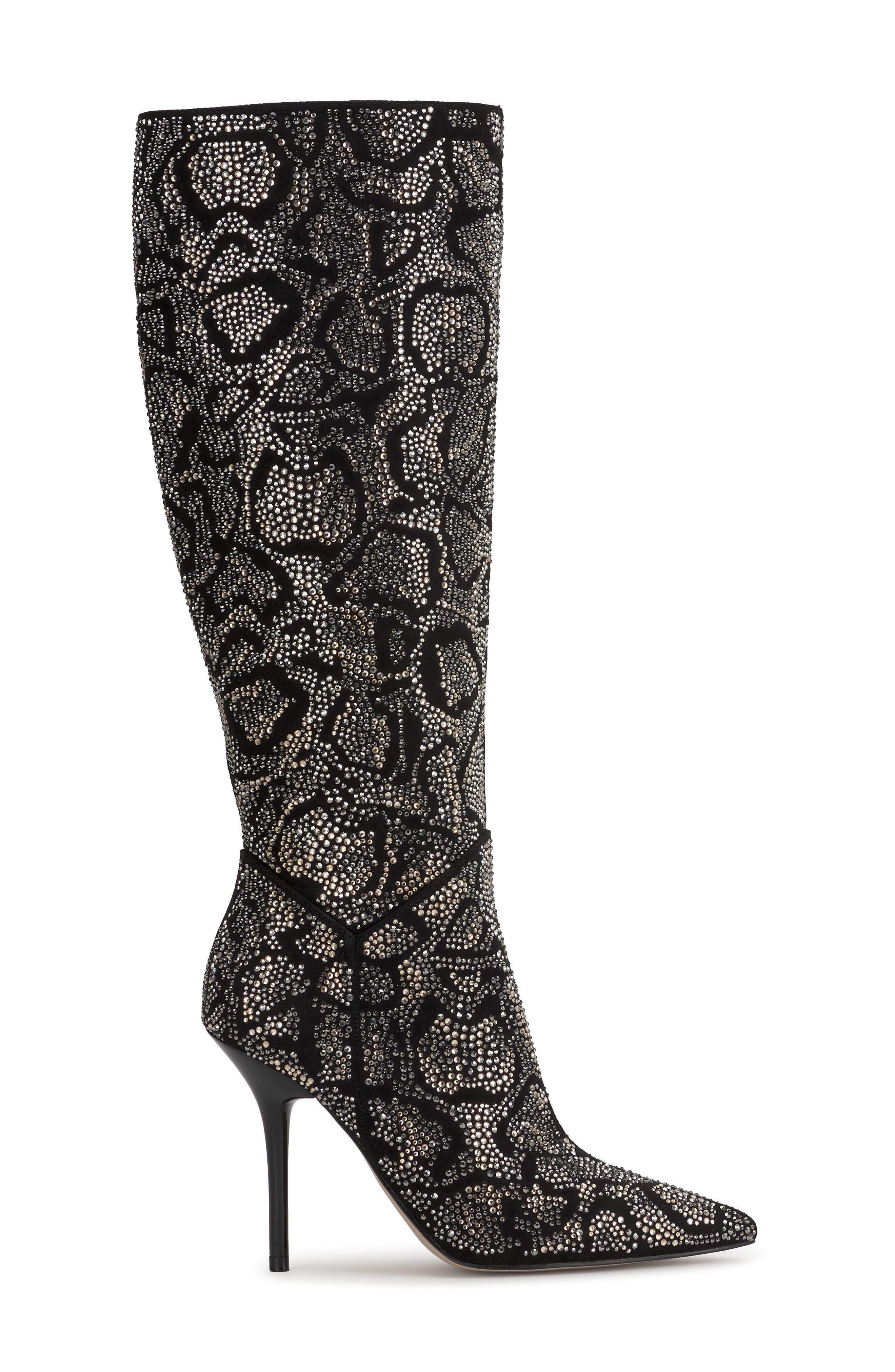 Jessica Simpson Lovieinn2 Knee High Boot, Alternate, color, Black Silver Leopard