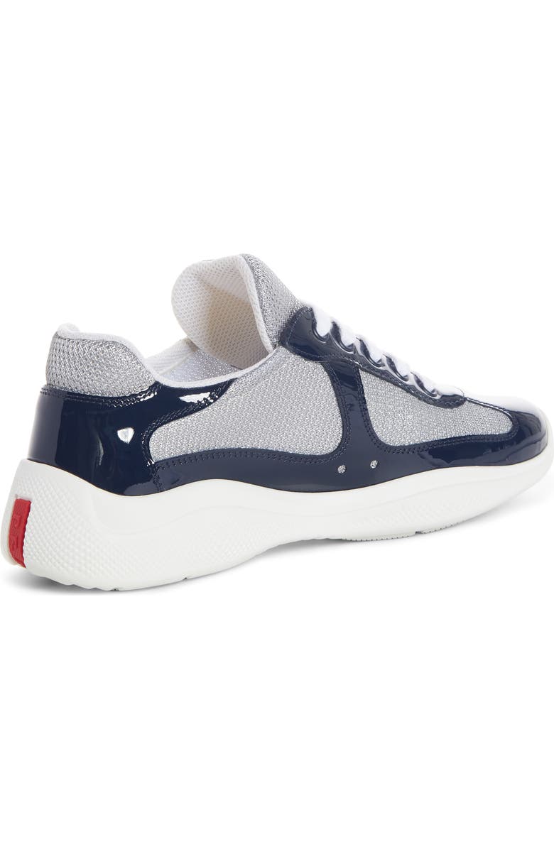 Prada Logo Low Top Sneaker, Alternate, color, Royal Patent