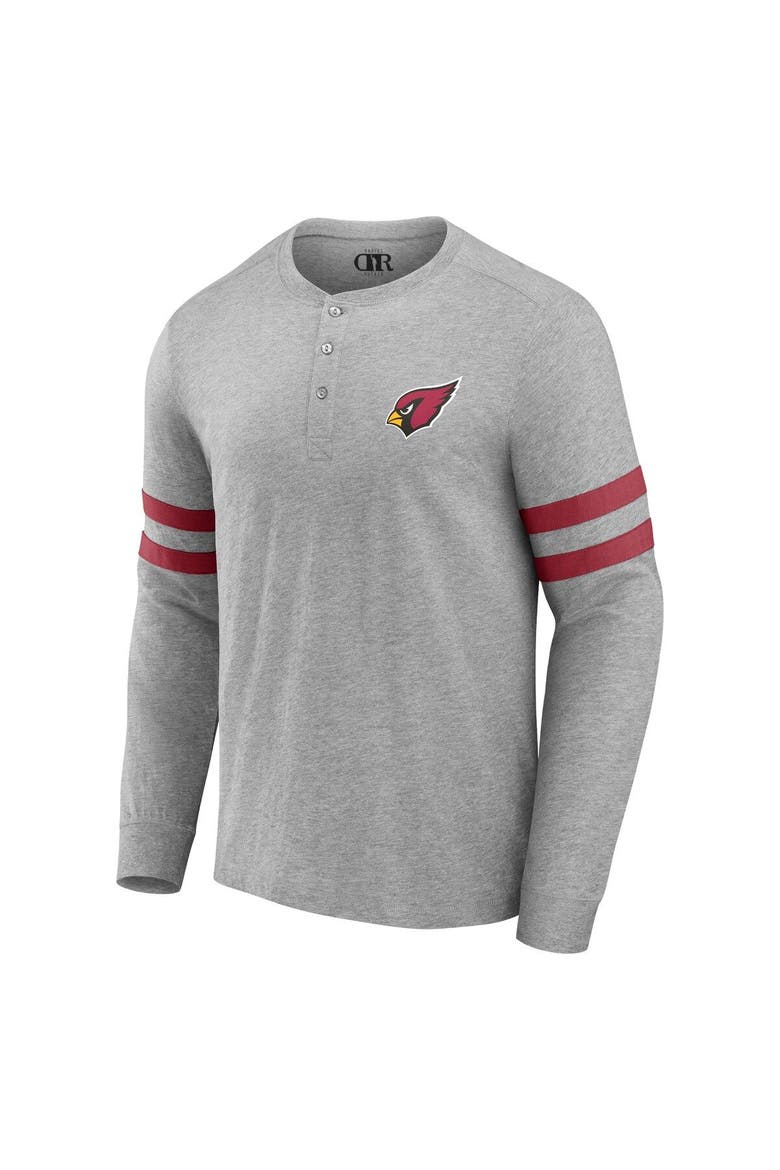 Men's NFL x Darius Rucker Collection by Fanatics Heather Gray Arizona Cardinals Henley Long Sleeve T-Shirt, Alternate, color, Heather Gray