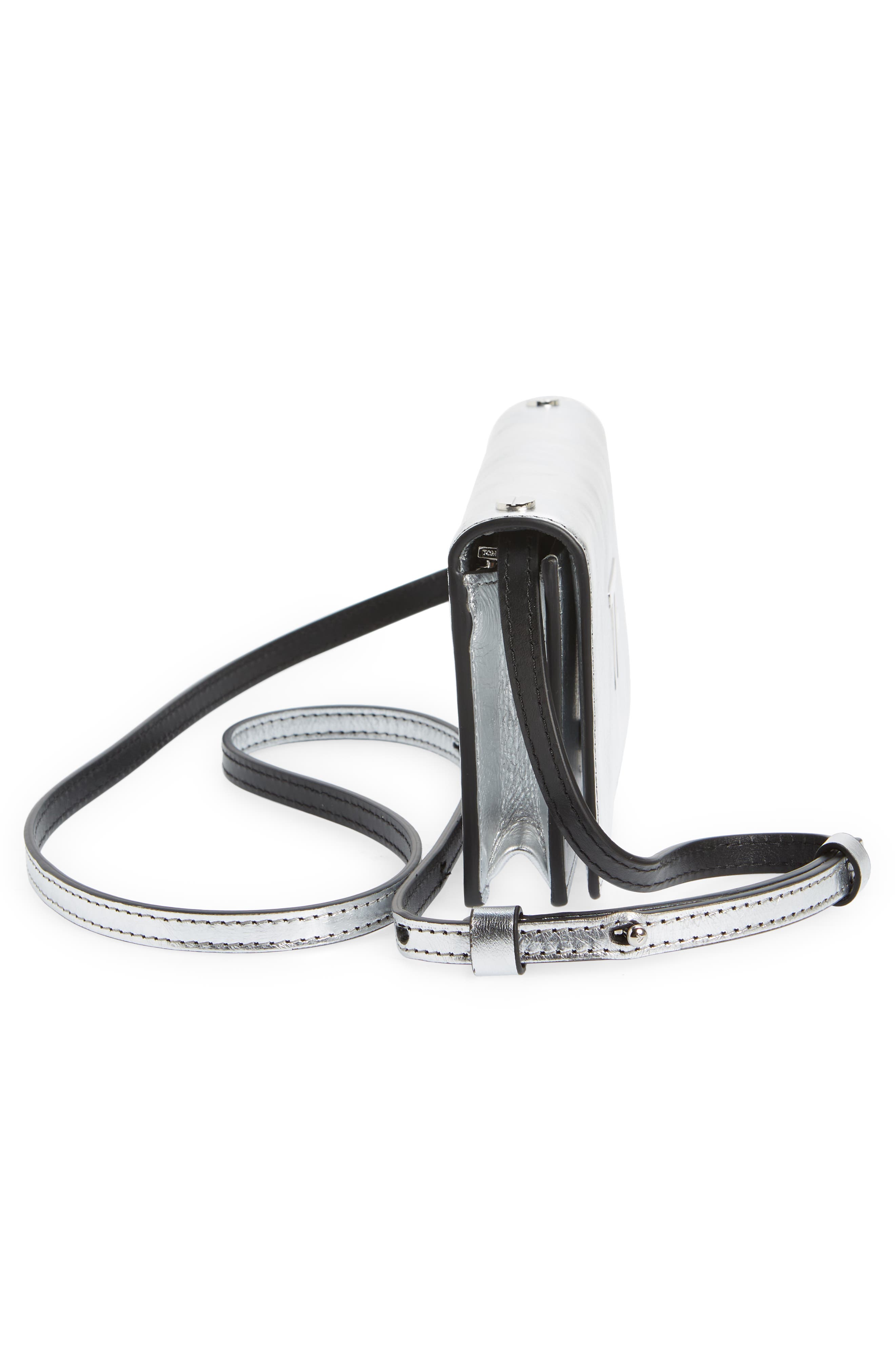 TOM FORD Mini Metallic Leather Crossbody Bag, Alternate, color, 