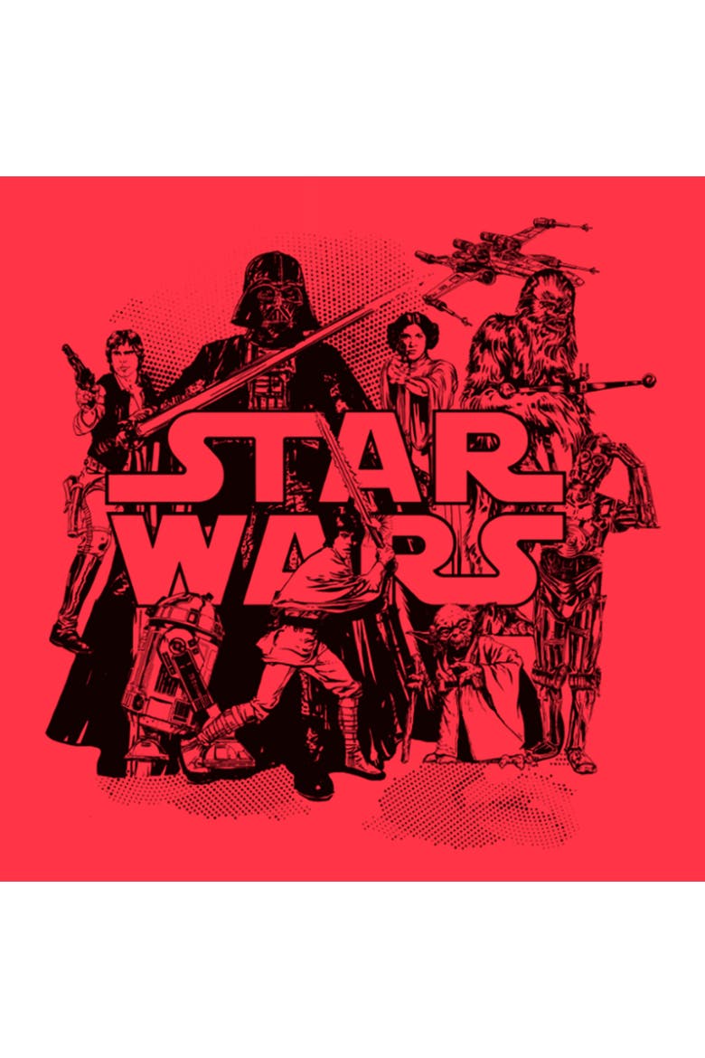 Men's Star Wars Retro Favorites Collage  Graphic T-Shirt, Alternate, color, Red Heather