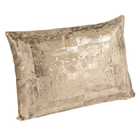 Aureate Sands Velvet Lumbar Pillow, Gold and Sand
