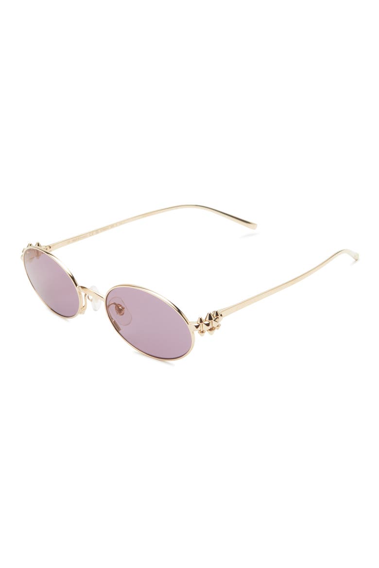 52mm Oval Gradient Sunglasses, Alternate, color, GOLD/ VIOLENT LENS