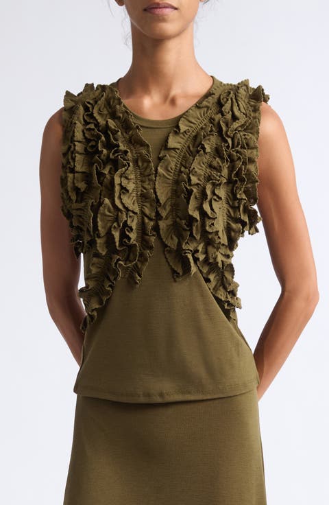 Vesna Ruffle Wool Jersey Top