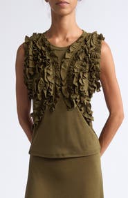 Ulla Johnson Vesna Ruffle Wool Jersey Top
