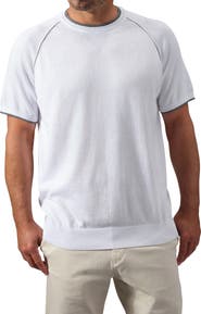 STUDIO GARNET LOS ANGELES Contrast Stitch Short Sleeve Sweater