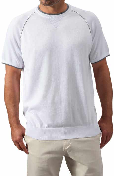 STUDIO GARNET LOS ANGELES Contrast Stitch Short Sleeve Sweater