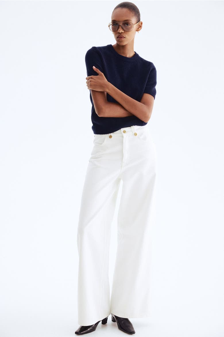 Wide High Jeans, Main, color, White