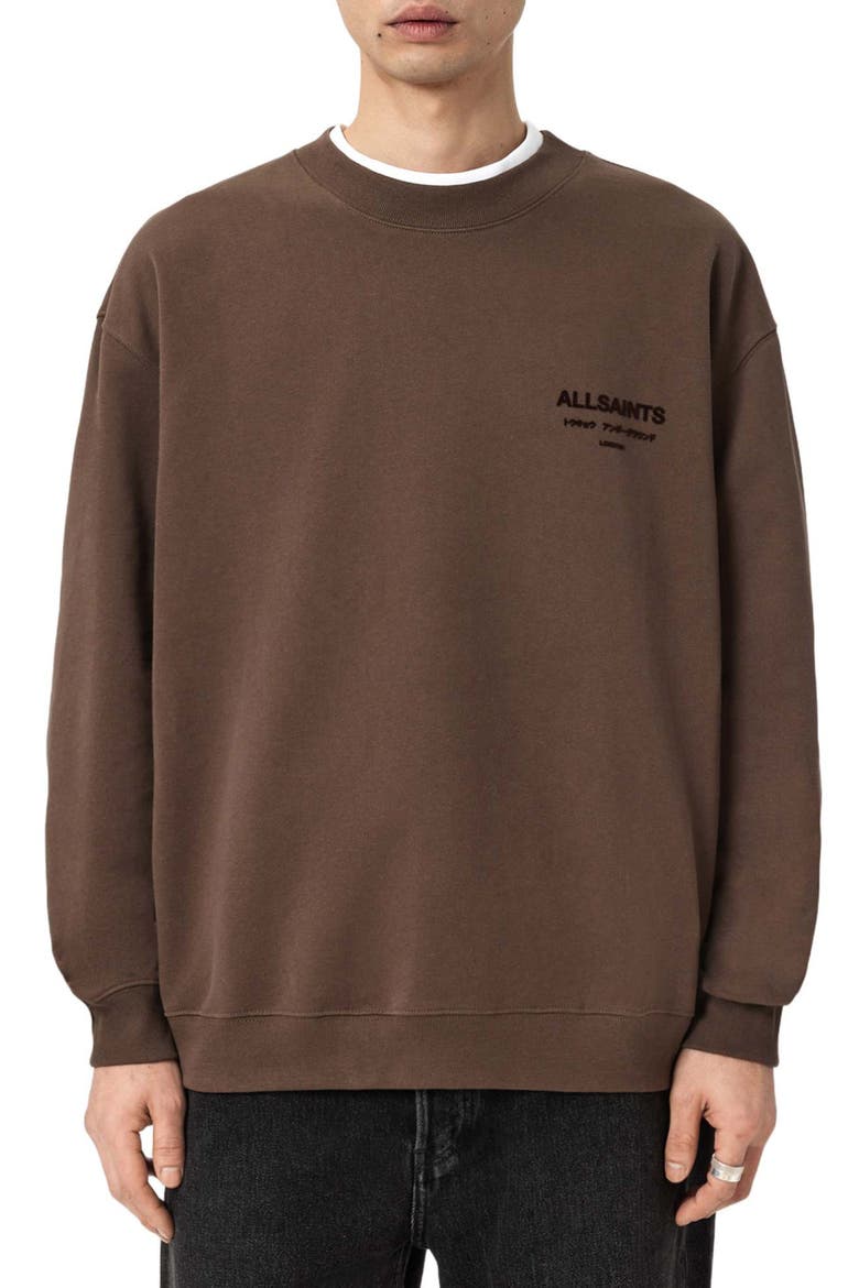 Xander Crewneck Sweatshirt, Main, color, BITTER BROWN