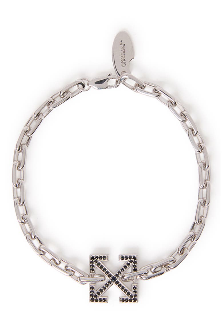 Lab Grown Diamond Arrow Chain Bracelet, Main, color, SILVER