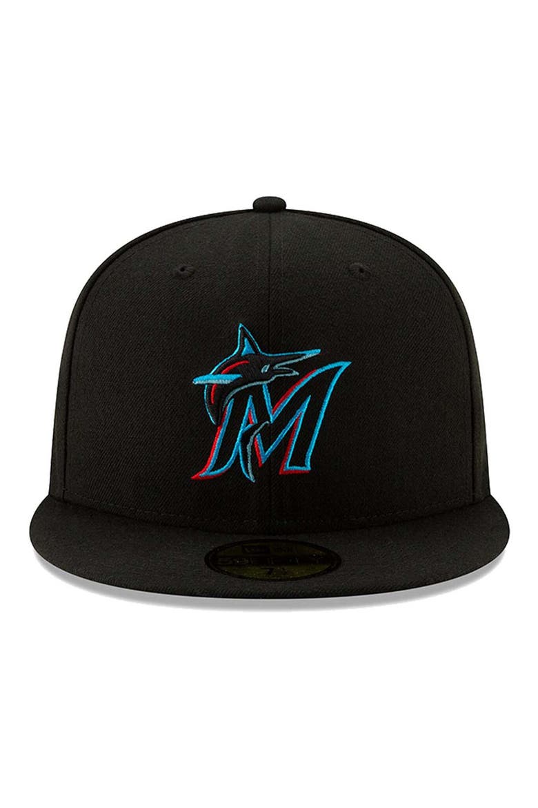 Youth New Era Black Miami Marlins 2019 Authentic Collection On-Field 59FIFTY Fitted Hat, Alternate, color, BLACK