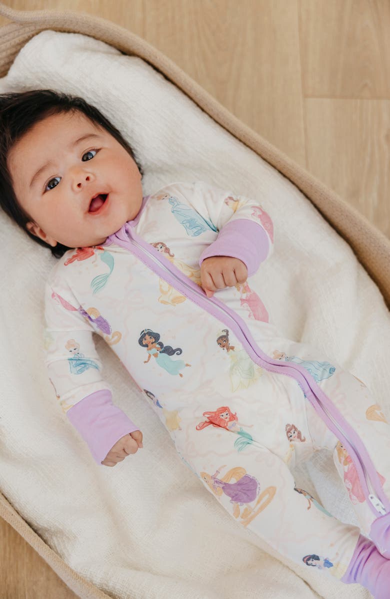 Copper Pearl Disney Princess Convertible Zip-Up Footie, Alternate, color, Disney Princess