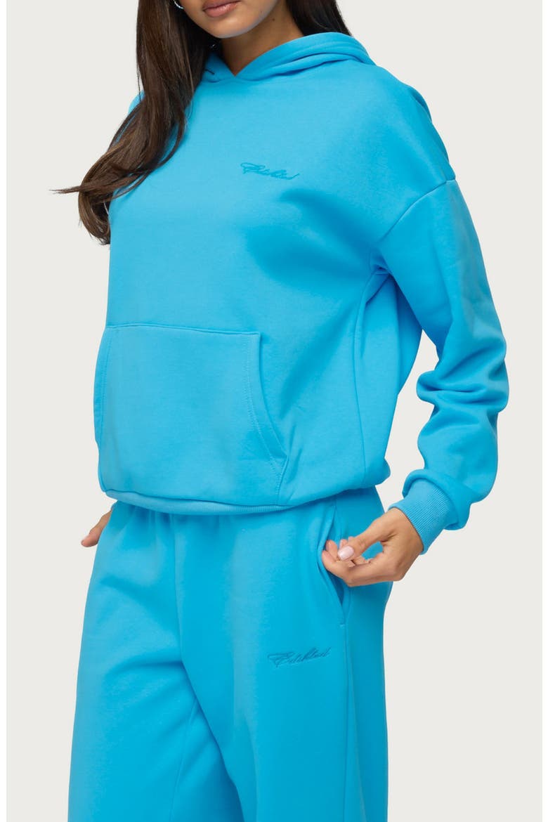 Basic Girl Oversized Hoodie, Alternate, color, TURQUOISE