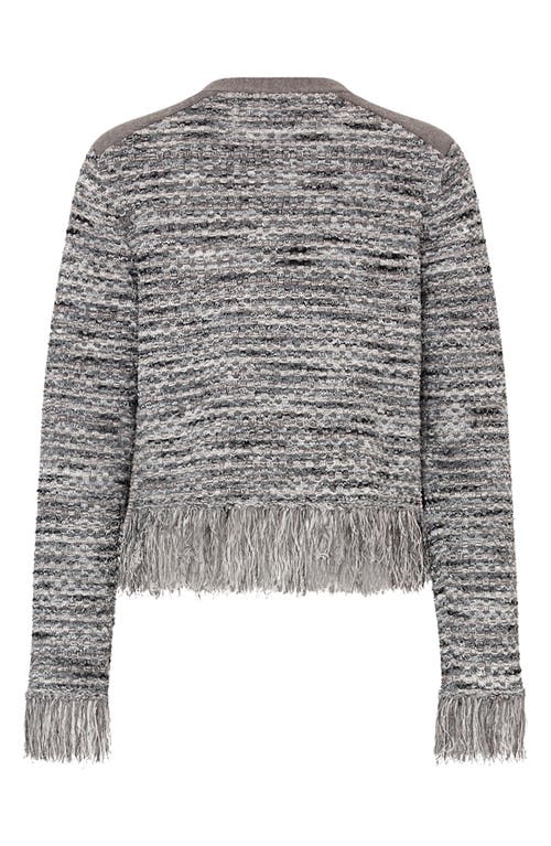 Milly Kaia Textured Knit Cardigan Jacket In Gray