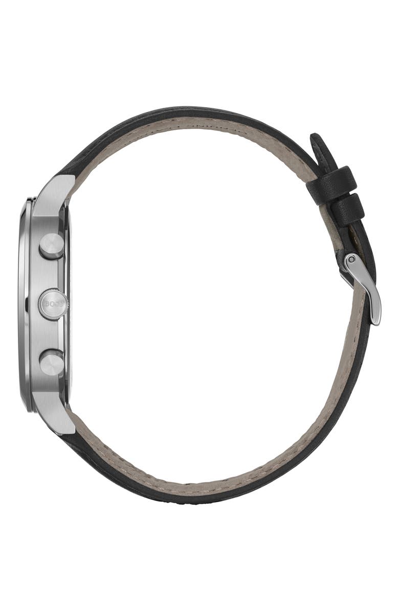 BOSS Spirit Chronograph Leather Strap Watch, 41mm, Alternate, color,