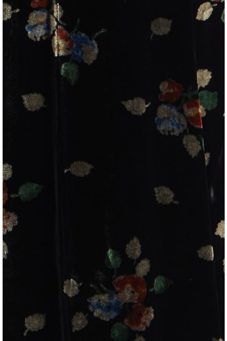 Leda Velvet Puff Sleeve Midi Dress, Alternate, color, BLACK