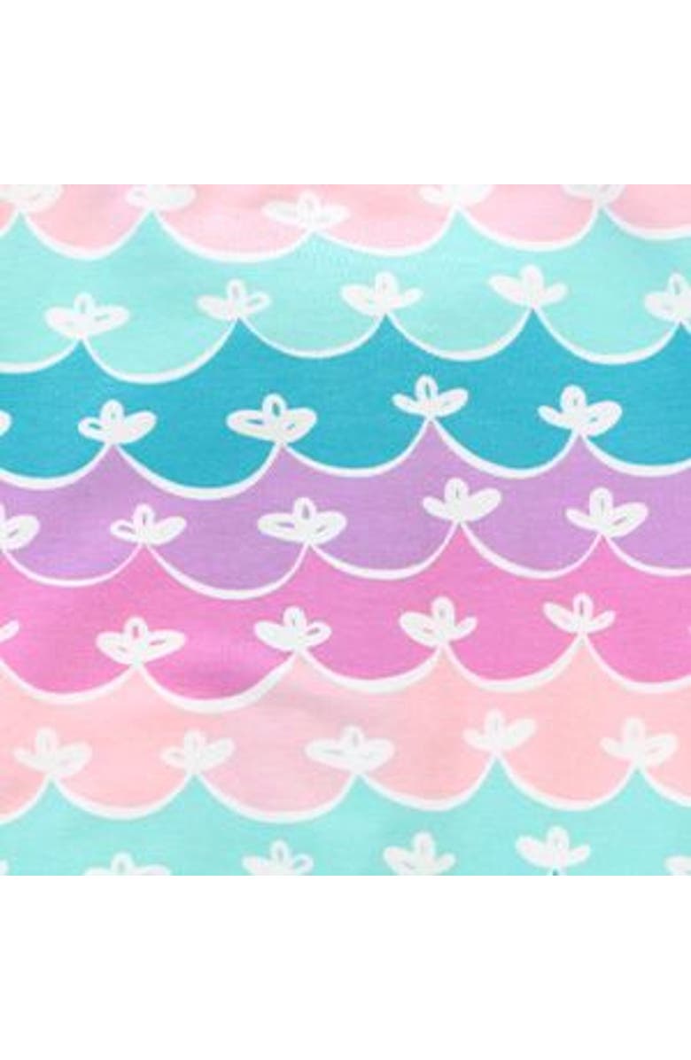 RuffleButts Baby Girls Long Sleeve UPF50+ One Piece Rash Guard, Alternate, color, Mermaid