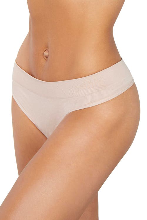 Ldma Low Hide Ribbed Thong In Sand