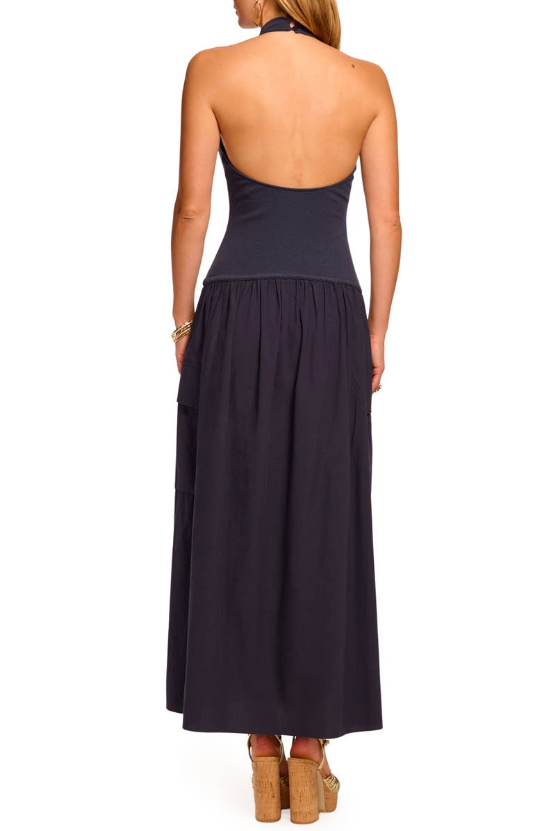Ramy Brook Simonne Maxi Halter Dress, Alternate, color, Navy