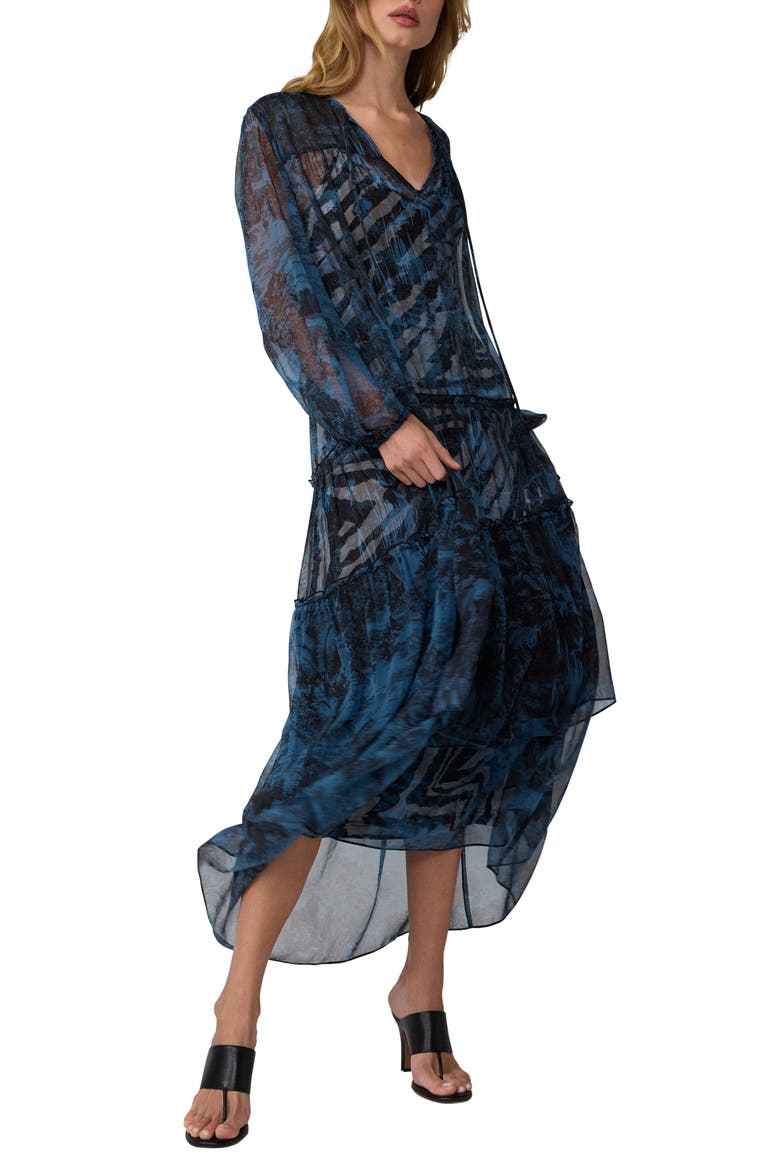 Zena Long Sleeve Maxi Dress, Alternate, color, PAYSAGE CARFU ZEBRA MIST