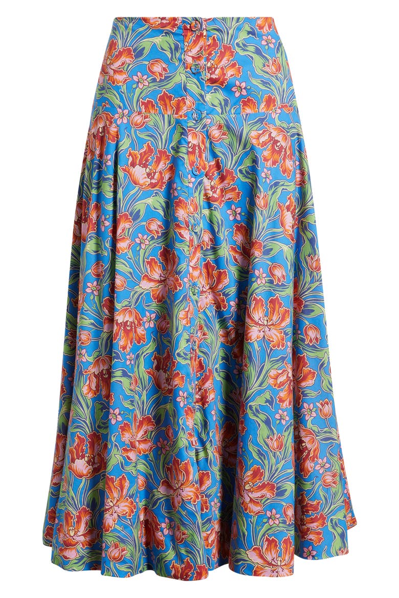 Tricia Floral Print Midi Skirt, Alternate, color, ARCHIVE TULIP LIBERTY PRINT