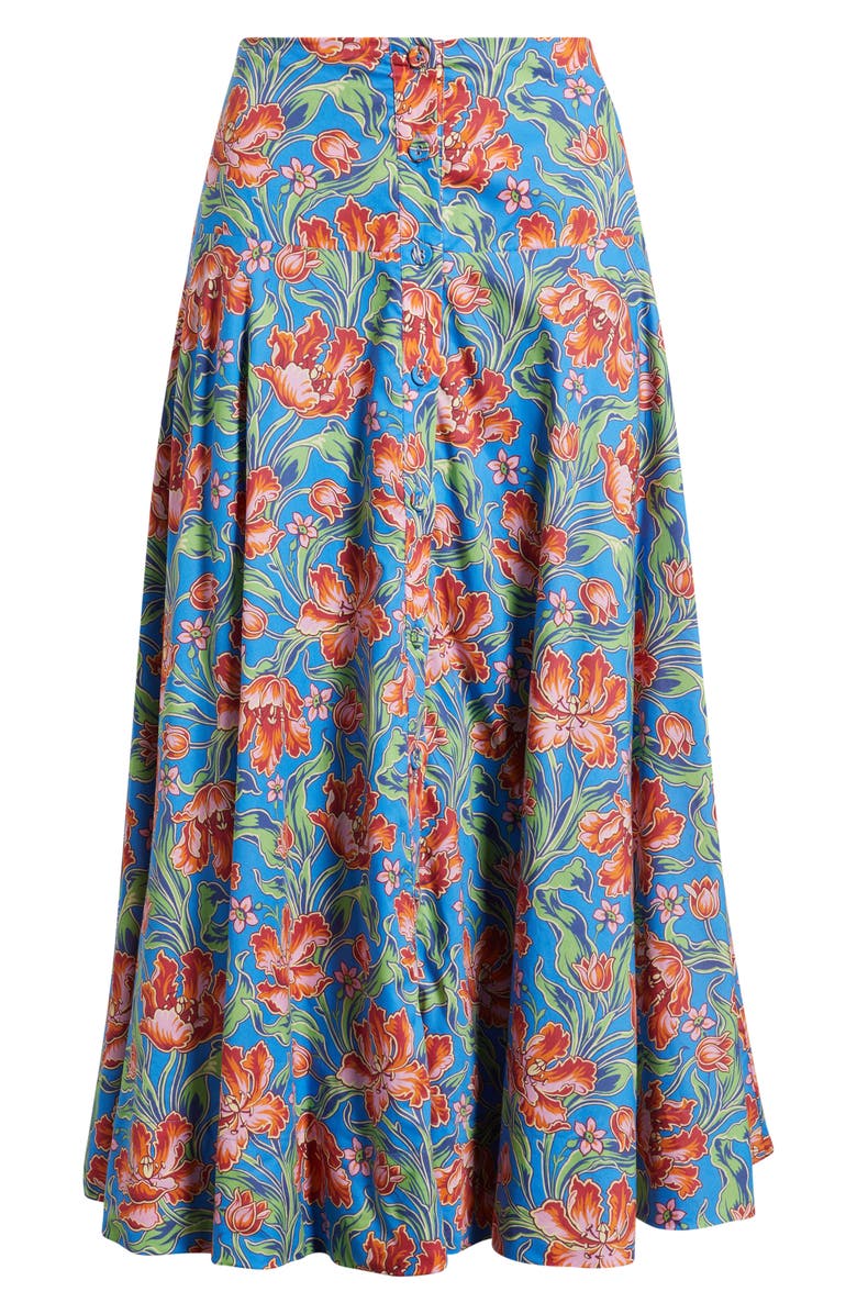 LOVE THE LABEL Tricia Floral Print Midi Skirt, Alternate, color, Archive Tulip Liberty Print