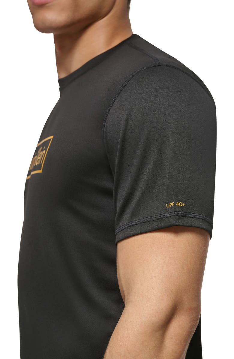 Calvin Klein Short Sleeve Moisture Wicking Top, Alternate, color, Black