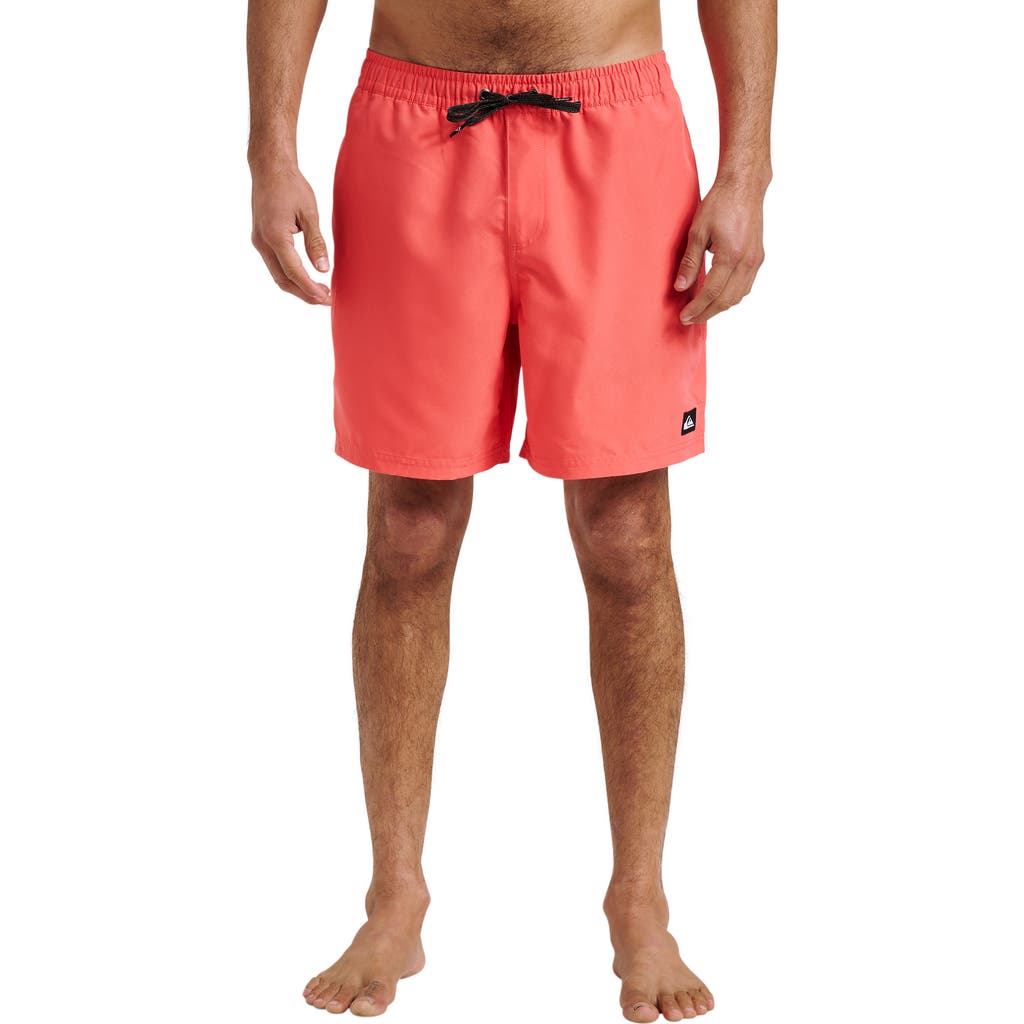 Quiksilver Everyday Solid Volley Swim Trunks In Red
