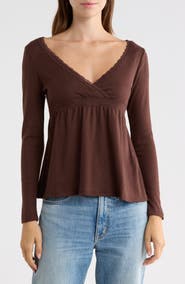 Madden Girl Surplice Babydoll Top
