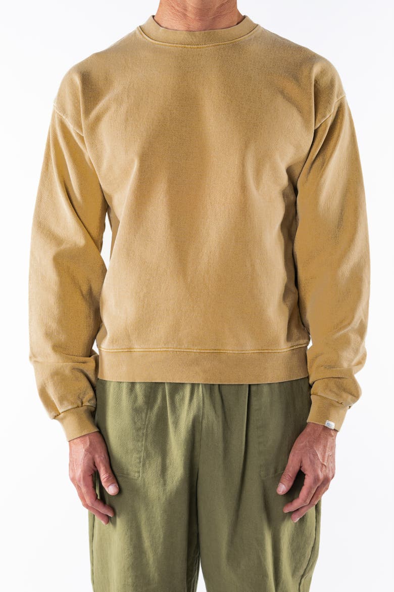 Gender Inclusive Post Surf Crew Sweatshirt, Alternate, color, Sunrise Yellow