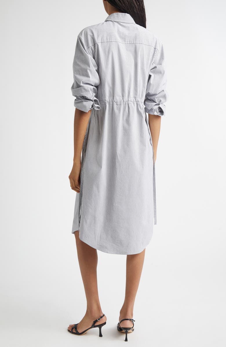 Derek Lam 10 Crosby Annalisa Long Sleeve Midi Shirtdress, Alternate, color, Grey/ White