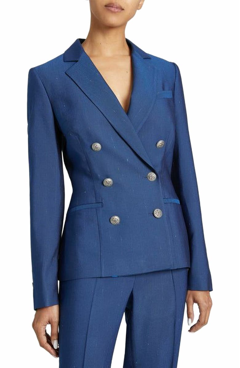 Santorelli QUINN Double Breasted Jacket with Subtle Stripes, Main, color, 